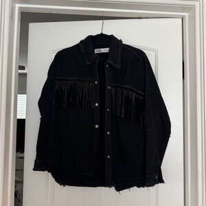 Zara Black Studded Western Jacket